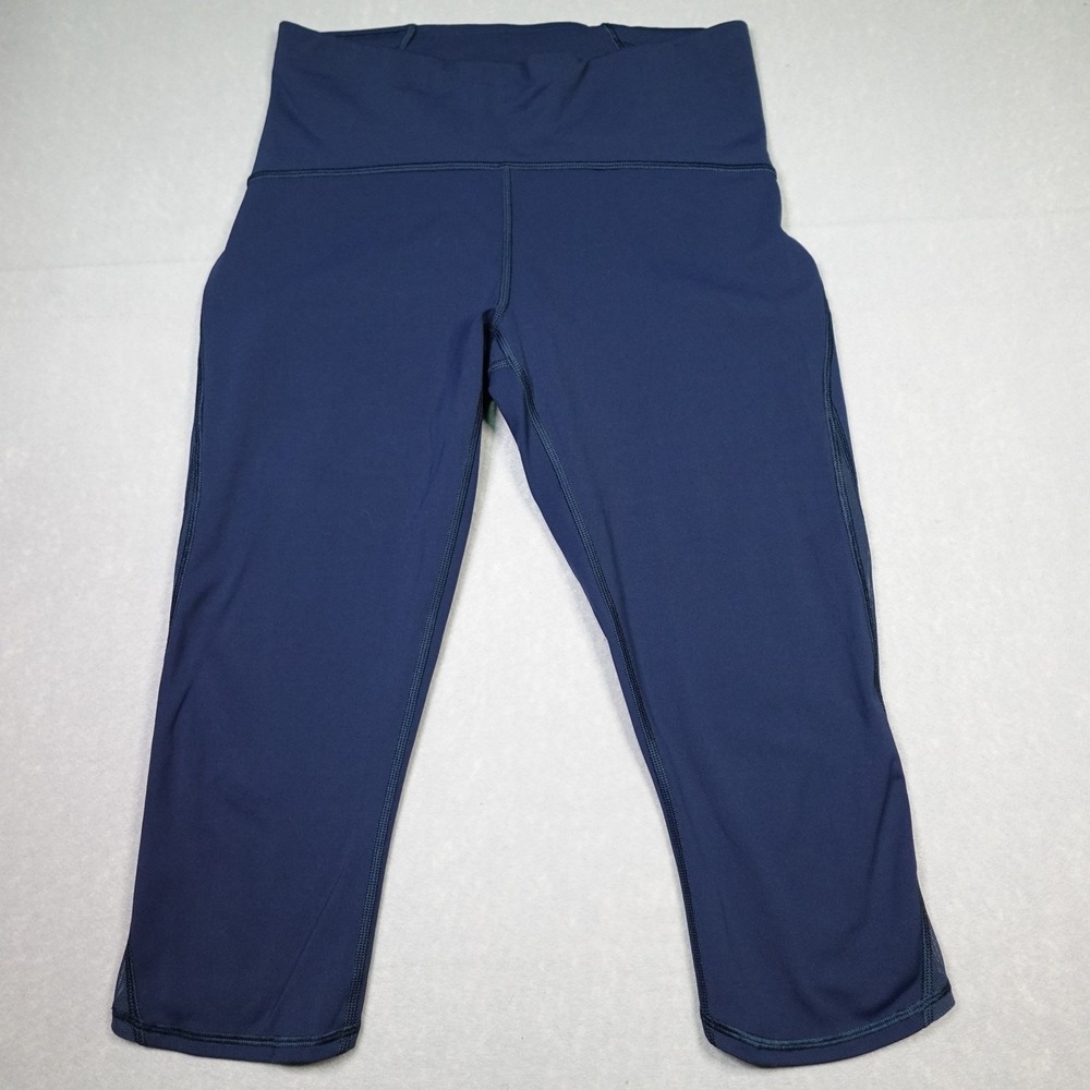 Lululemon Pants Womens 8 Blue High Rise Crop Yoga Leggings Athletic Gym